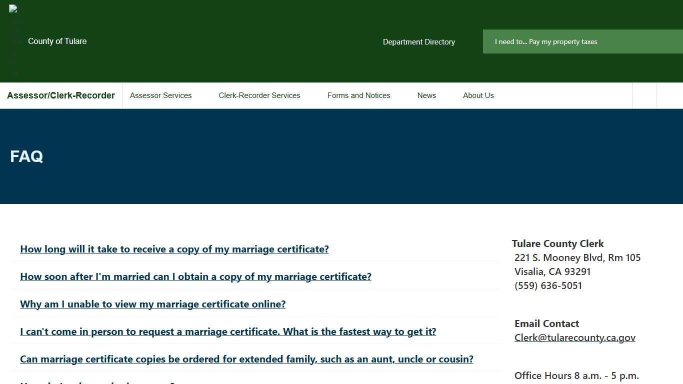 FAQ Tulare